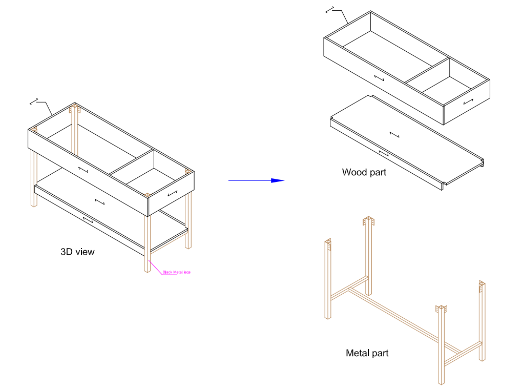 Standard Vanity Base ( Metal Legs)