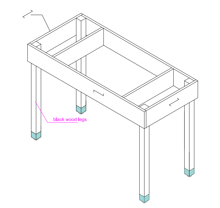 ADA Vanity Base （Wood Legs）